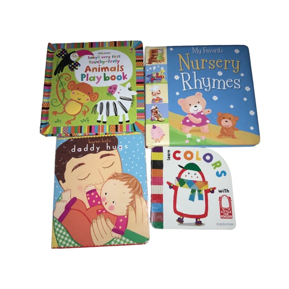 Toddler Board Book Lot Daddy Hugs Colors Nursery Rhymes Animal Playbook